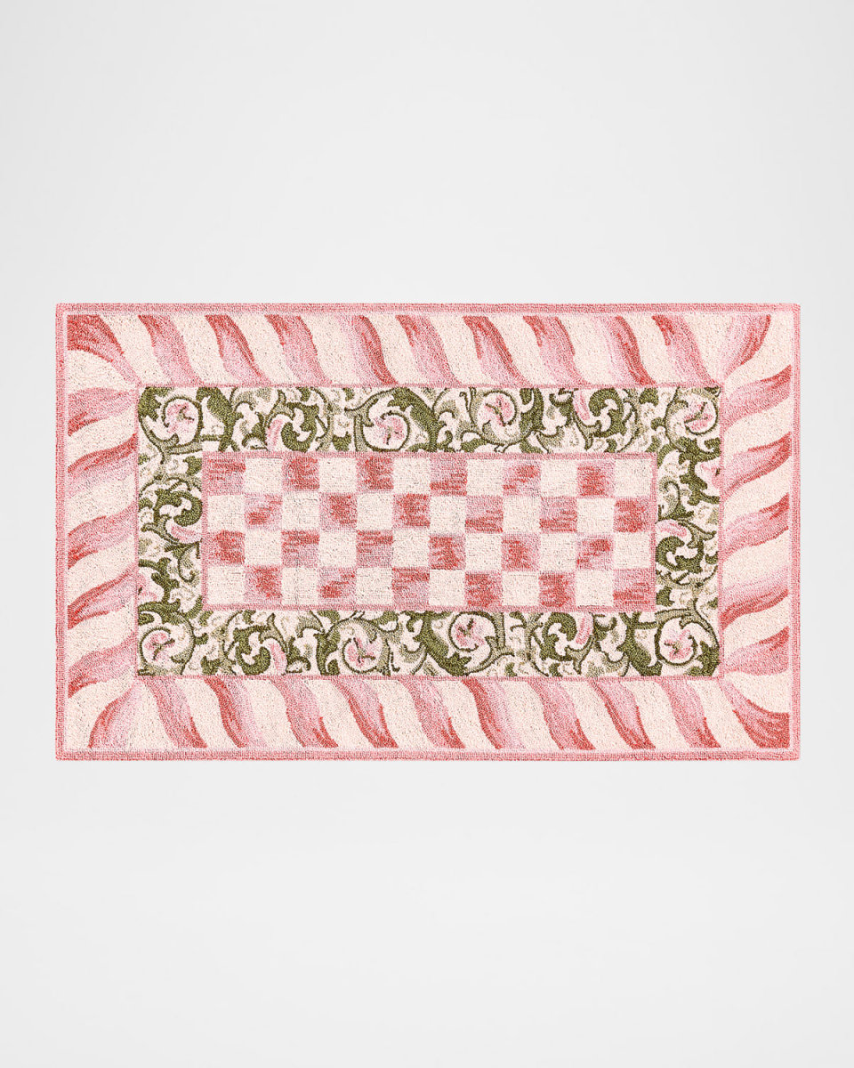 Rosy Check Rug, 3' x 5'